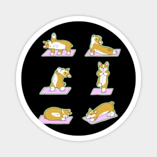 Cute Corgi Yoga Magnet